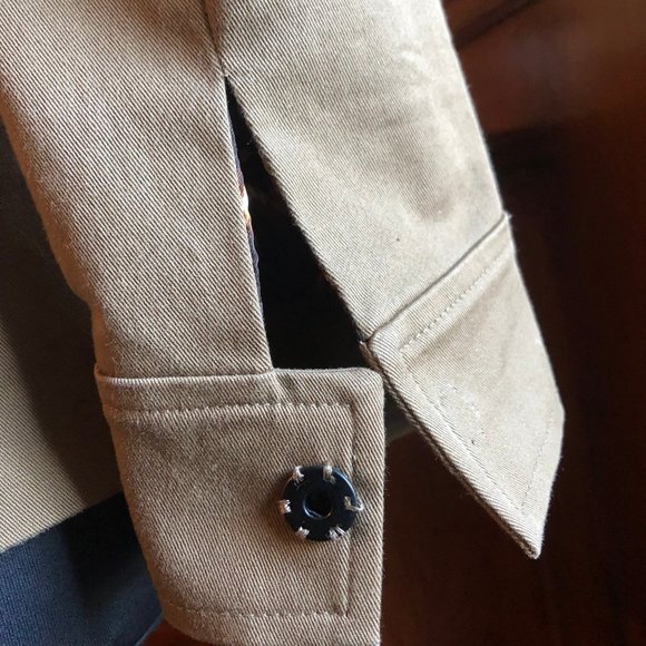 DOLCE & GABBANA Tan Cotton Single Breasted Blazer With Leopard Print Lining - Picture 8 of 12